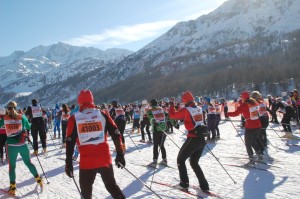 Only 42km to go... Racers set off in last year's Engadine cross-country marathon